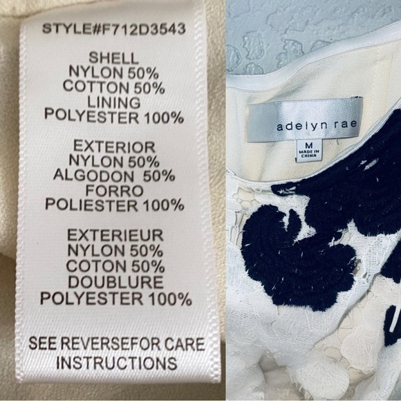 NEW Adelyn Rae Floral Lace Crochet Bell Sleeve Sheath Dress Size Medium - Picture 15 of 15